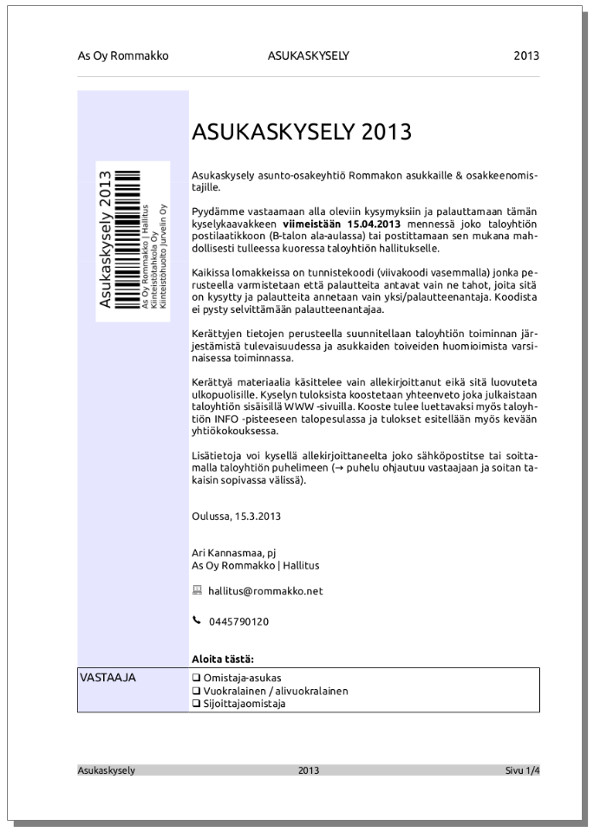 kyselykaavake - sivu 1